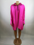 Pink Bat Sleeve Oversized Dress with pockets