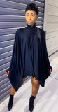 Black Bat Sleeve Oversized Dress with pockets