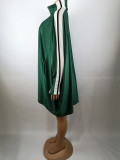 Green Bat Sleeve Oversized Dress with pockets