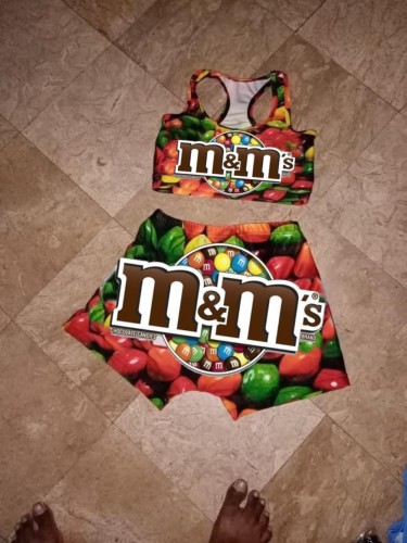 M&M's Print Tank Crop Top & Shorts