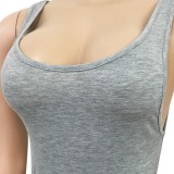 Gray Tank Top With Ruched Pants