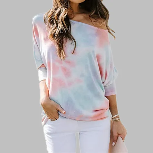 Tie Dye Pink Long Sleeve Loose Top