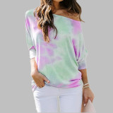 Tie Dye Purple Long Sleeve Loose Top