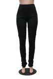 Black Stacked Pants with Pockets XS-2XL