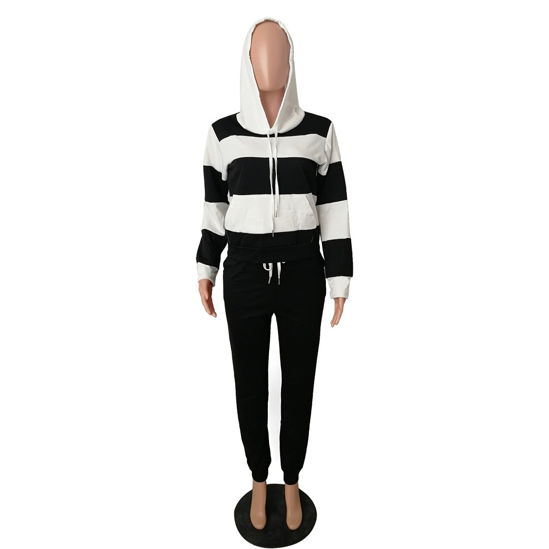 black and white colorblock sweatpants