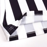 Black Striped Halter Sleeveless Belt Jumpsuit