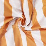 Orange Striped Halter Sleeveless Belt Jumpsuit