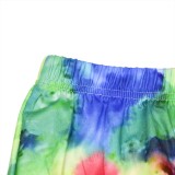Tie Dye Colorful tank Crop Top & Shorts