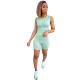 Green Sleeveless Top & Shorts
