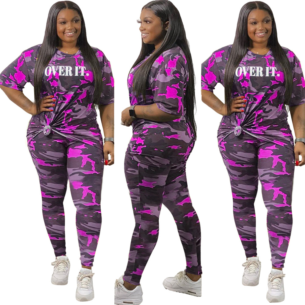 plus size purple camo pants