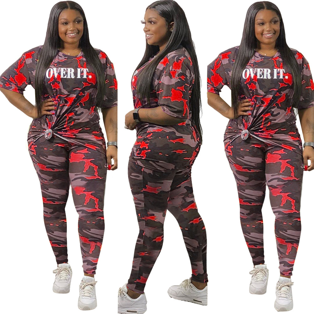 plus size red camo pants