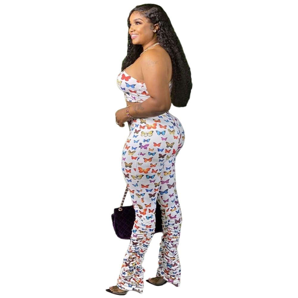 white butterfly pants