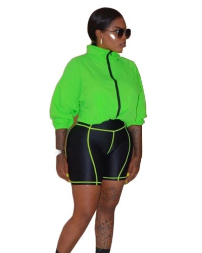 Green Shorts Sweat Suits