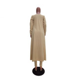Beige Bodycon Cami Jumpsuit and Cardigan