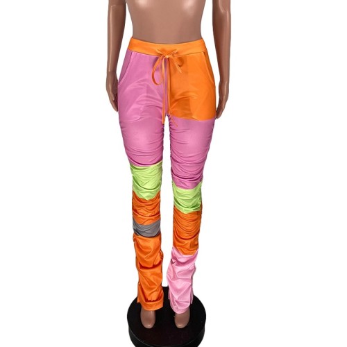 Colorblock Orange Stack Pants
