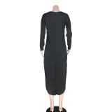 Irregular Black High Low Long Dress Top