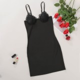 Sexy Black Strap Night Gown