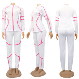 White Tracksuit with Contrast Binding