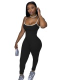 Solid Sporty Bodycon Cami Jumpsuit