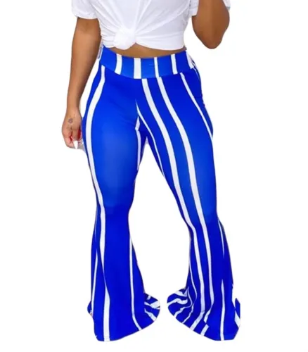Striped High Waist Bell Bottom Pants