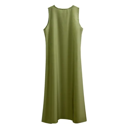 Daisy Print Sleeveless Long Casual Dress
