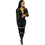 Black Tracksuit with Contrast Binding