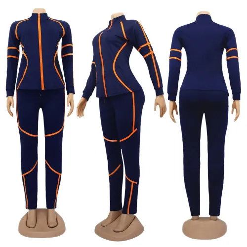 Navy Tracksuit with Contrast Binding