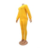 Solid Color Comfortable Two Piece Pants Set