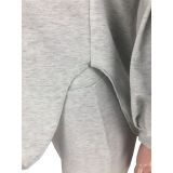Gray Curve Hem Hooded Two Piece Pants Set