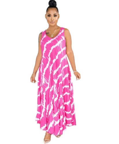 Print Sleeveless Casual Maxi Dress