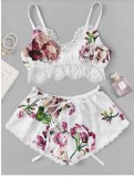 Floral Top and Shorts Pajamas Set