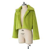 Green Fur Short Coat
