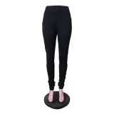 Plain High Waist Tight Stack Leggings