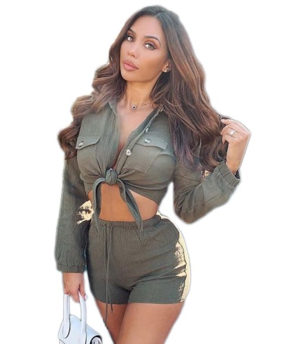 Crop Top and Shorts Set Two Piece Outfits