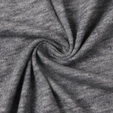 Gray Knit Lapel Sleeveless Long Coat with Pockets