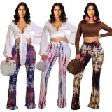 Tie Dye High Waist Flare Pants