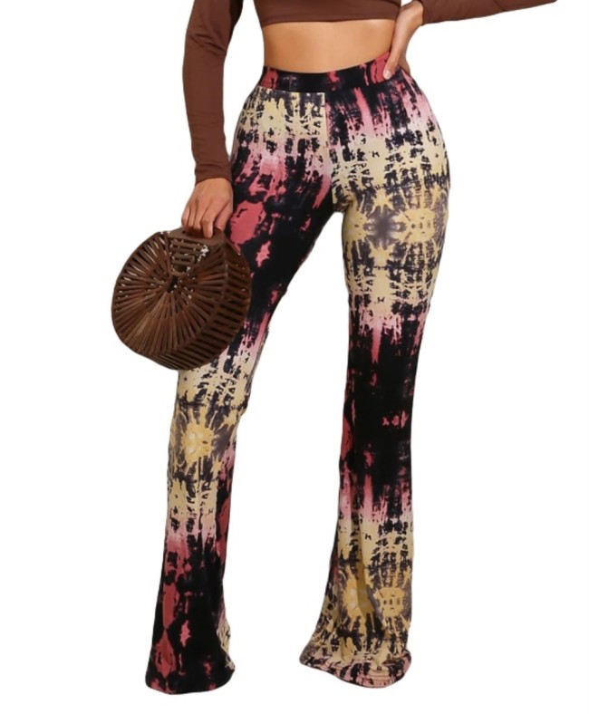 Tie Dye High Waist Flare Pants