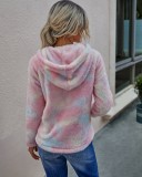 Tie Dye Fleece Front Pocket Pullover Hoodie