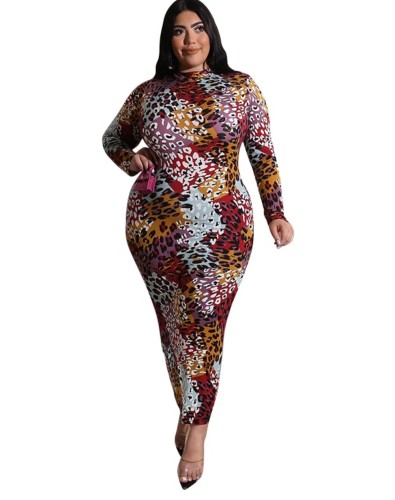 Plus Size Two Way Zipper Long Sleeve Bodycon Dress