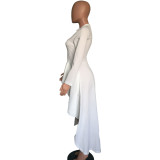 High Low Irregular Layered White Dress Top