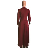 Burgundy High Low Irregular Layered Dress Top