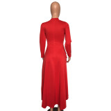 Red High Low Irregular Layered Dress Top