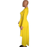 High Low Irregular Layered Yellow Dress Top