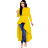 High Low Irregular Layered Yellow Dress Top