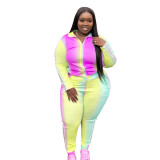 Gradient Yellow Plus Size Tracksuit