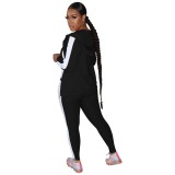 Contrast Panel 3PCS Hooded Tracksuit