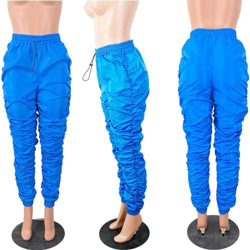 Blue Stack Elastic Hem Pants