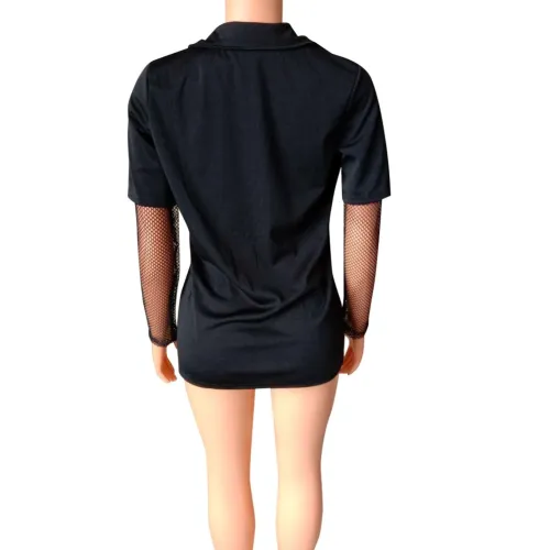 Black Mesh Panel Blazer