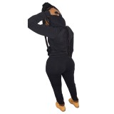 Wholesale Solid Hooded Tracksuit with Pockets