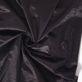 Black Silky Sexy Drawstrings Mini Dress